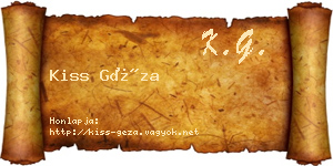 Kiss Géza névjegykártya